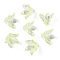 Transparent Acrylic Bead Caps, Lily Flower, Green Yellow, 16x12mm, Hole: 1.2mm, 825pcs/500g