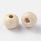 Round Unfinished Wood Beads, Natural Wooden Loose Beads Spacer Beads, Lead Free, Lemon Chiffon, 5~6x4~5mm, Hole: 2~3mm, about 300pcs/20g