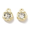 Rack Plating Alloy Rhinestone Charms, Lead Free & Cadmium Free & Nickel Free, Flower, Clear, Golden, 10x7.5x4.5mm, Hole: 1.2mm