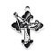 Halloween Alloy Enamel Pendants, Platinum, Cross, 28x20.5x1mm, Hole: 2mm