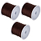 Beebeecraft 3 Rolls Flat Elastic Crystal String, Elastic Beading Thread, for Stretch Bracelet Making, Coconut Brown, 0.8mm, about 54.68 Yards(50m)/roll