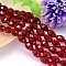 K9 Glass, Faceted Oval Imitation Austrian Crystal Bead Strands, Grade AAA, Dark Red, 13x10mm, Hole: 0.9~1mm, about 30pcs/strand, 15.7 inch