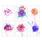 Chemical Fiber Oil Canvas Hanging Painting, Home Wall Decoration, Rectangle, Flower Pattern, 25x20cm, 1pc/style, 6 style, 6pcs/set