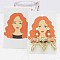 100Pcs Paper Jewelry Display Cards for Earring Storage, Rectangle with Women Pattern, Light Coral, 9x6cm