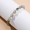 Natural Labradorite Beaded Bracelets for Women, Nuggets, with 201 Stainless Steel Findings, 7-1/2 inch(19.2cm)