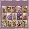 30Pcs 15 Styles Flower Theme Scrapbook Paper Pads Set, for DIY Album Scrapbook, Greeting Card, Background Paper, Purple, 100x140x6mm, 2pcs/stle