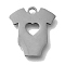 201 Stainless Steel Pendants, Clothes with Heart Charms, Stainless Steel Color, 13.5x12.5x1mm, Hole: 1.4mm