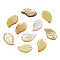 Natural Yellow Shell Pendants, Leaf, 15~16x9~10x2mm, Hole: 1mm