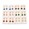 Star Glass Ear Fake Plugs, 304 Stainless Steel Piercing Stud Screw Earrings for Women, Golden, Mixed Color, 6mm, Pin: 1mm