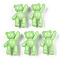 Opaque Acrylic Pendants, Bear, Lawn Green, 37x28x13mm, Hole: 2.5mm, about 133pcs/500g