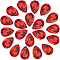 Gorgecraft Taiwan Acrylic Rhinestone Cabochons, Pointed Back & Back Plated, Teardrop, Red, 30x20x7mm, 40pcs/box