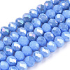 Electroplate Glass Beads Strands EGLA-A034-P4mm-B28-1
