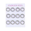 304 Stainless Steel Stud Earrings EJEW-C099-09P-02-1