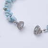 Natural Larimar Bracelets BJEW-JB03476-04-3
