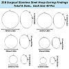 240Pcs 6 Size 316 Surgical Stainless Steel Wine Glass Charms Rings STAS-SC0007-25-2