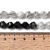Natural Tourmalinated Quartz/Black Rutilated Quartz Beads Strands G-Z119-A15-02-6