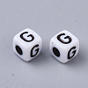 White Opaque Acrylic Beads MACR-R869-02G-2
