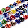 Handmade Millefiori Glass Heart Bead Strands X-LK-P017-06-2