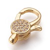 Brass Micro Pave Cubic Zirconia Lobster Claw Clasps KK-O106-28G-2