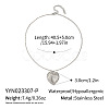 Minimalist 304 Stainless Steel Striped Heart Pendant Necklaces for Women IR3531-2-1
