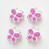 Alloy Enamel Butterfly Large Hole European Beads MPDL-R036-47G-1