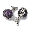 Natural Amethyst Round Pendants G-G207-01P-07-2