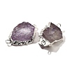 Raw Rough Natural Dyed Quartz Crystal Links Connector Charms G-K189-04S-03-2