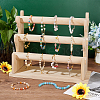 3-Tier Assembled Wood Bracelets/Bangles Display Riser Stands BDIS-WH0008-02-4