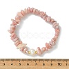 3Pcs 3 Styles Natural Mixed Gemstone Chip & Cultured Freshwater Pearl Beaded Stretch Bracelets Set for Women BJEW-JB13762-04-4
