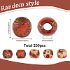 3 Bags Printed Wooden Dyed Beads WOOD-SC0002-20-2
