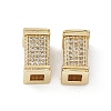 Brass Micro Pave Clear Cubic Zirconia Beads KK-E068-VB458-2