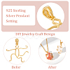 2Pcs 925 Sterling Silver Hollow Charm Cabochon Settings DIY-BC0010-02G-4