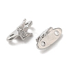 Brass Micro Pave Clear Cubic Zirconia Slide Charms KK-P239-20P-2