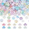 300Pcs 10 Colors Painted Acrylic Bead Caps OACR-ME0001-16-1