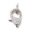 Brass Clear Cubic Zirconia Lobster Claw Clasps KK-Z078-50P-1