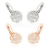 2 Pairs 2 Colors Clear Cubic Zirconia Rose Flower Leverback Earrings EJEW-AN0002-85-1