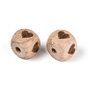 Engraved Beech Wood Beads WOOD-N022-06B-2