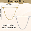 2Pcs 2 Colors Brass Tie Clip AJEW-CY0002-71-2