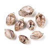 Electroplate Natural Shell Pendants SSHEL-N042-06-1