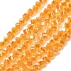 Electroplate Transparent Glass Beads Strands GL-CBA7A17-01A-04-1