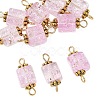 10Pcs Transparent Crackled Glass Cube Connector Charms PALLOY-JF03946-1