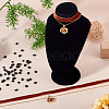 Alloy Resin Oval Pendant Single Face Dark Red Velvet Ribbon & Brass Chain Double Layered Choker Necklaces NJEW-TAC0038-6