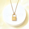 304 Stainless Steel Rolo Chain Pendant Necklaces NJEW-S444-01G-10-5