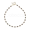 Natural Cultured Freshwater Pearl Rice and Natural Blood Amber Round Beaded Necklaces for Women NJEW-JN06427-3