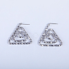 Triangle Spiral Pattern Brass Stud Earrings FT5549-3