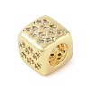 Brass Micro Pave Clear Cubic Zirconia European Beads KK-K368-01G-11-2