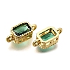 Real 18K Gold Plated Brass Micro Pave Cubic Zirconia Links Connectors ZIRC-L100-009G-02-2