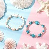 2Pcs Starfish & Turtle Natural Freshwater Shell Beads Stretch Bracelets for Women BJEW-JB11922-1