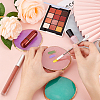 Resin Imitation Agate Color Palette & 430 Stainless Steel Double Head Spoon Palette Spatulas Stick Rod MRMJ-FG0001-14-3
