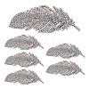 6Pcs Feather Shape Brass Rhinestone Lapel Pins for Backpack Clothes JEWB-UN0002-71A-1